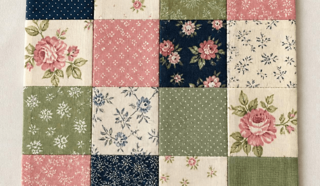 Completed 16 patch quilt block