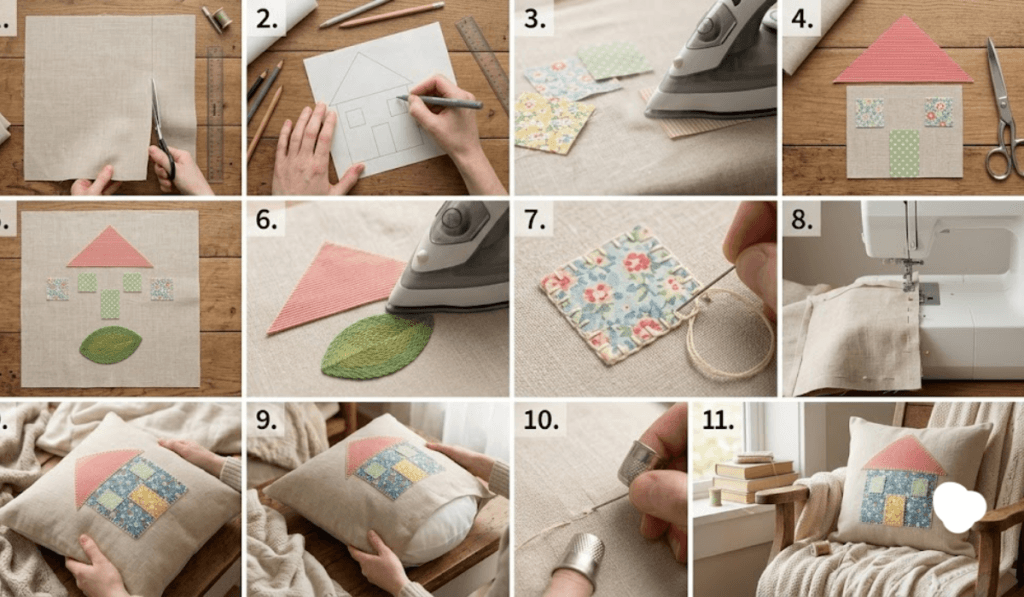 House Pillow Design, Step by Step