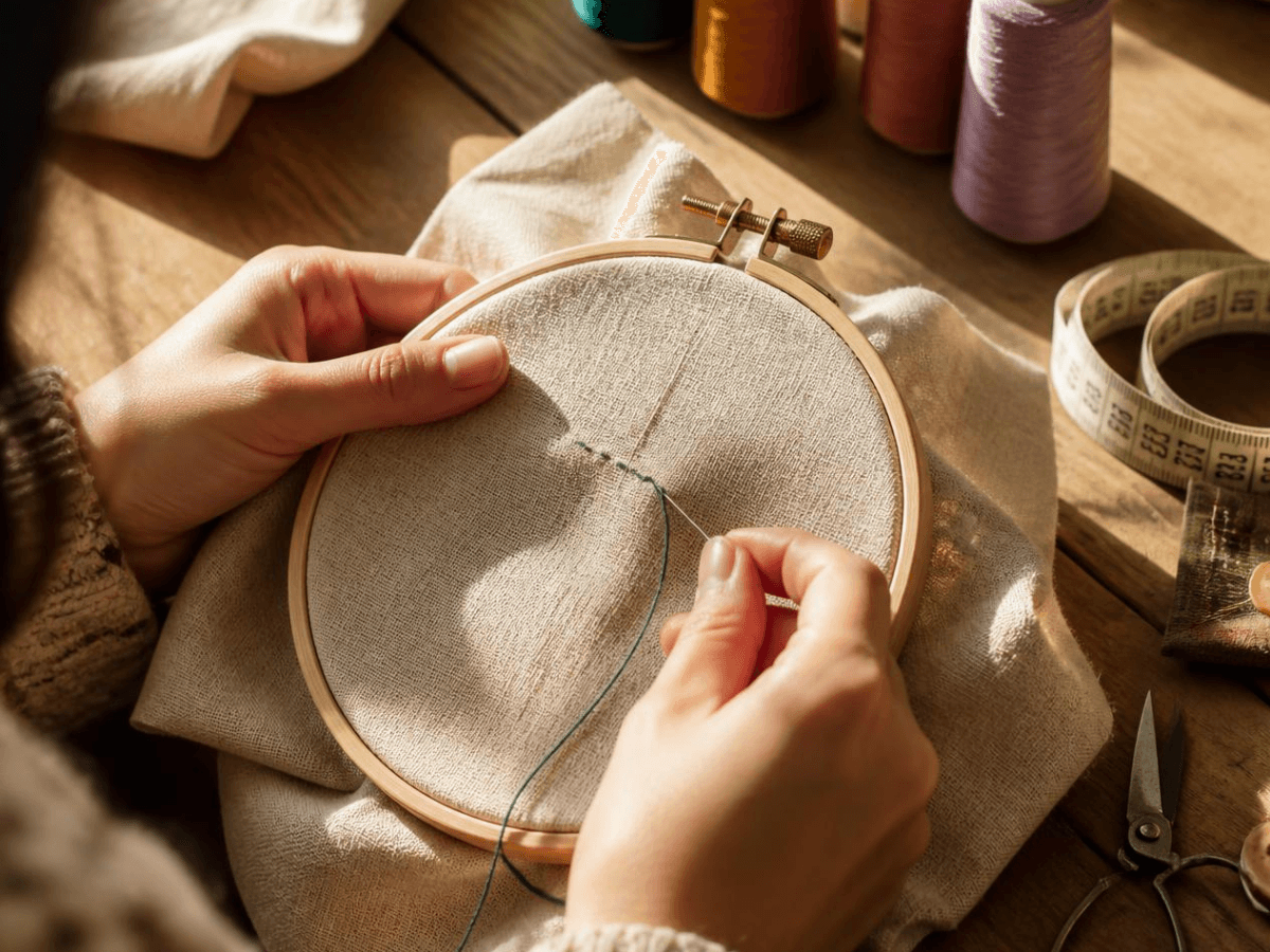 I sew a running stitch
