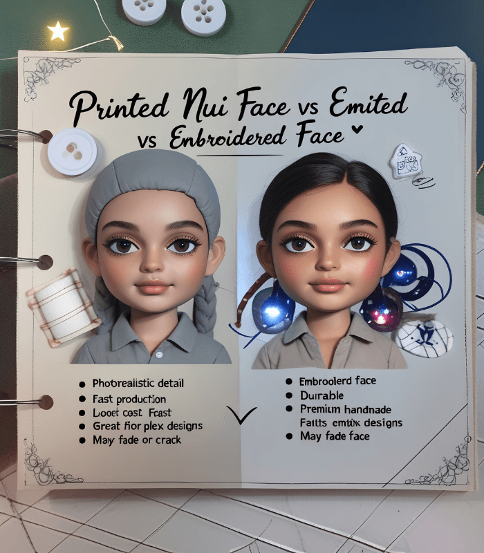 embroidery vs printed nui face