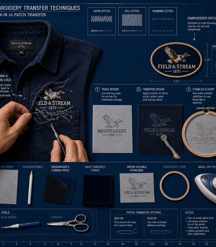 transfer a sown in logo from one shirt to another