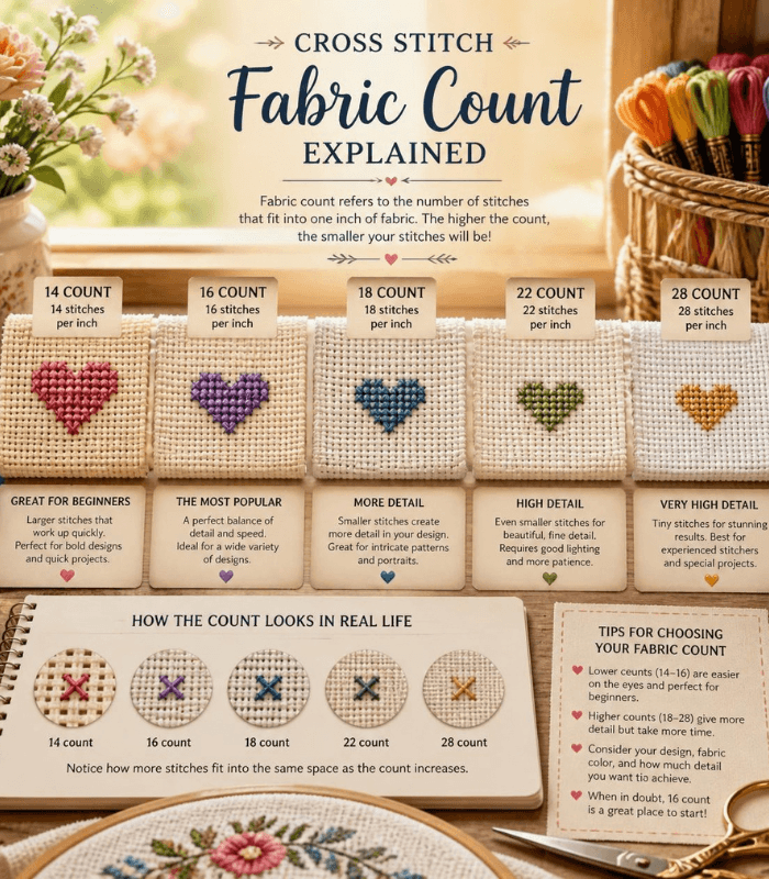 Cross Stitch Fabric Count Explained