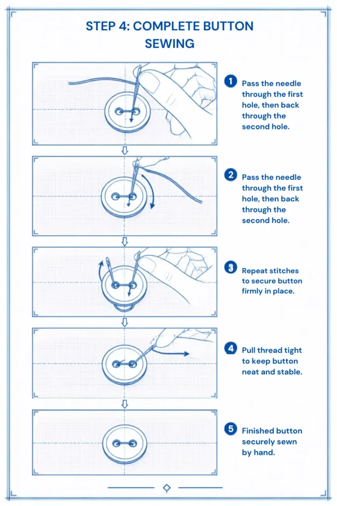 Sew a Button by Hand — Step 4