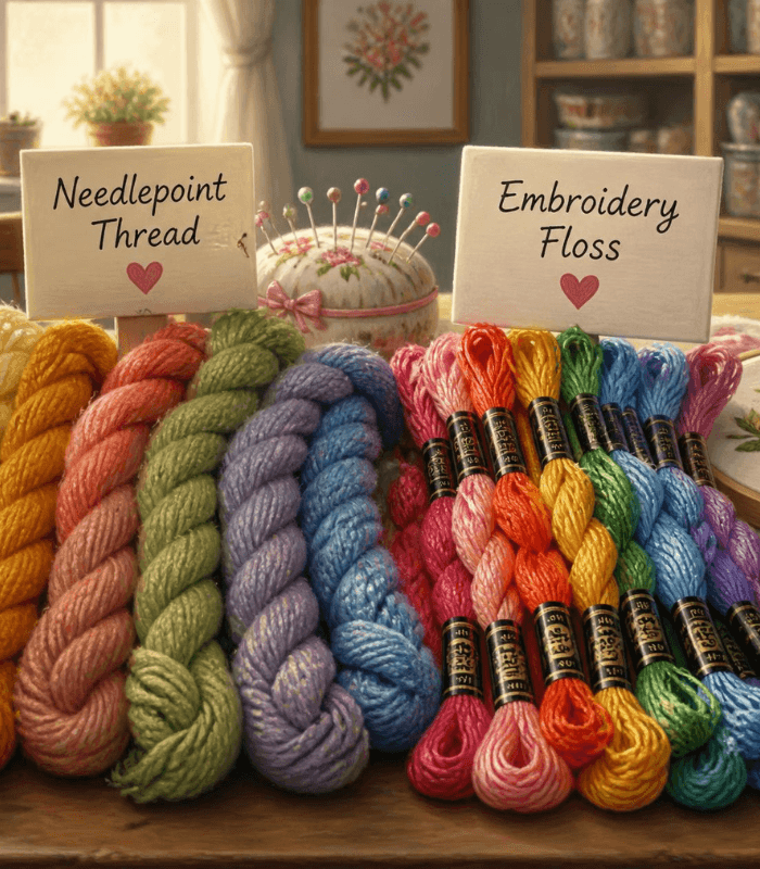 Needlepoint Thread vs Embroidery Floss