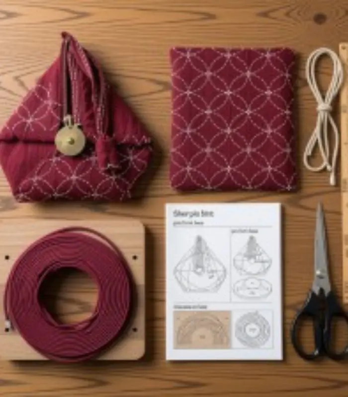 Linda's Electric Quilters Sashiko Slide Clasp Purse Half Kit