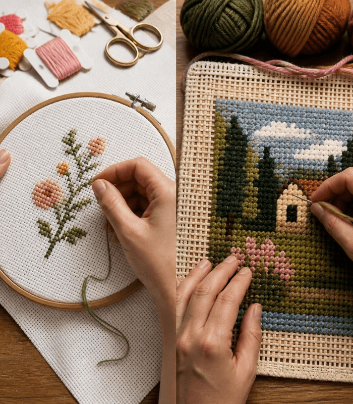 needlepoint vs cross stitch