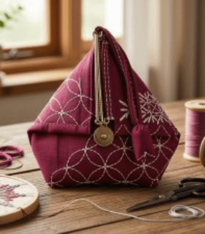 linda's electric quilters sashiko slide clasp purse half kit