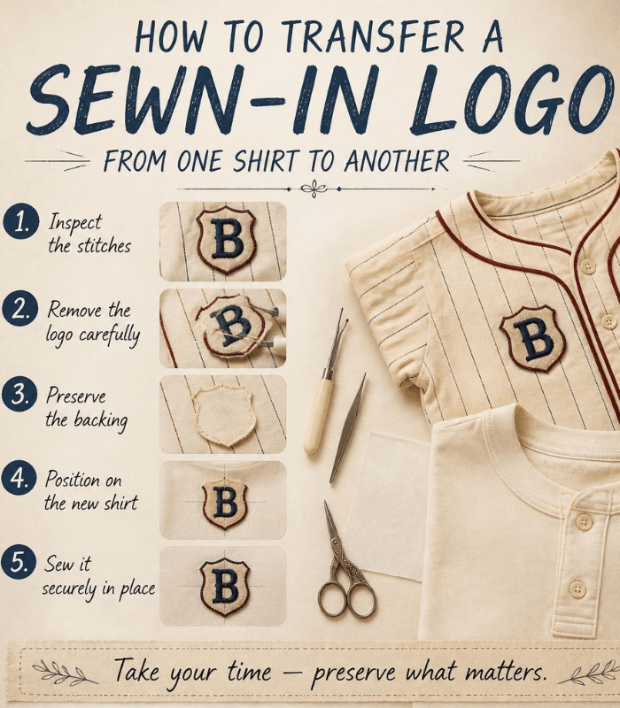 transfer a sown in logo from one shirt to another